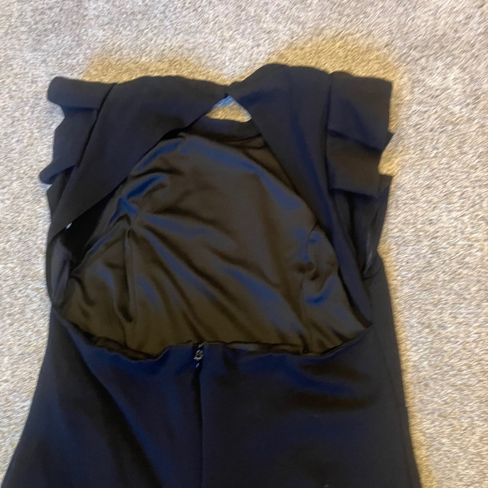 Lulus Stylish Splendor Black Backless Ruffle Bodycon Midi Dress Keyhole XL LBD - Picture 8 of 12